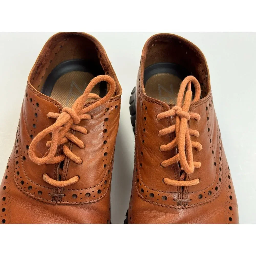 Cole Haan ZERGRAND Remastered Wingtip Oxford Mens‎ 9M Brown Leather Lace-up